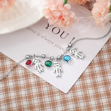 Load image into Gallery viewer, Customize This Boy Girl Pendant Necklace with Birthstone