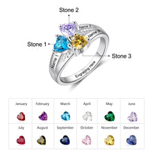 Load image into Gallery viewer, Customize This Personalized Engraved Name 3 Heart Birthstones