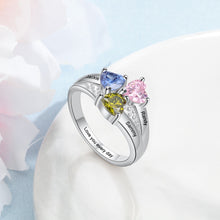 Load image into Gallery viewer, Customize This Personalized Engraved Name 3 Heart Birthstones