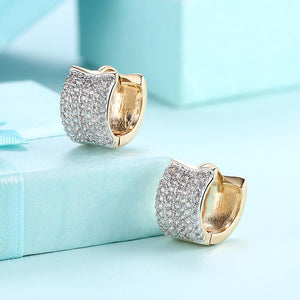 Swarovski Elements Cubed Earrings in 14K Gold