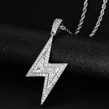 Load image into Gallery viewer, Customize This Lightning Shape Baguette Pendant Necklace Charm