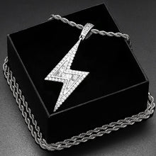 Load image into Gallery viewer, Customize This Lightning Shape Baguette Pendant Necklace Charm