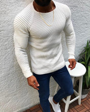 Load image into Gallery viewer, Warm Casual Slim Fit Pullover Men Long Sleeve O-Neck Patchwork Knitted Solid Men Sweaters