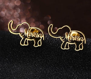Customize This Personalized Elephant Earrings