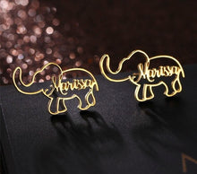 Load image into Gallery viewer, Customize This Personalized Elephant Earrings