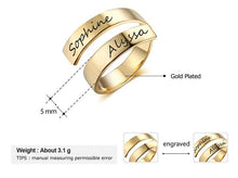 Load image into Gallery viewer, Customize This Engraved Name Adjustable Rings