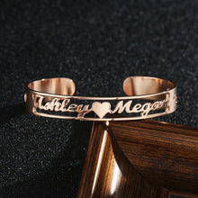Load image into Gallery viewer, Customize This Heart Design  Hollowed Out Adjustable Cuff Bracelet