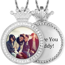 Load image into Gallery viewer, Customize This Round Crown Photo Pendant Necklace