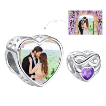 Load image into Gallery viewer, Authentic 925 Sterling Silver Bead Charm Fit Original Bracelet Bangle Custom Photo Heart Beads