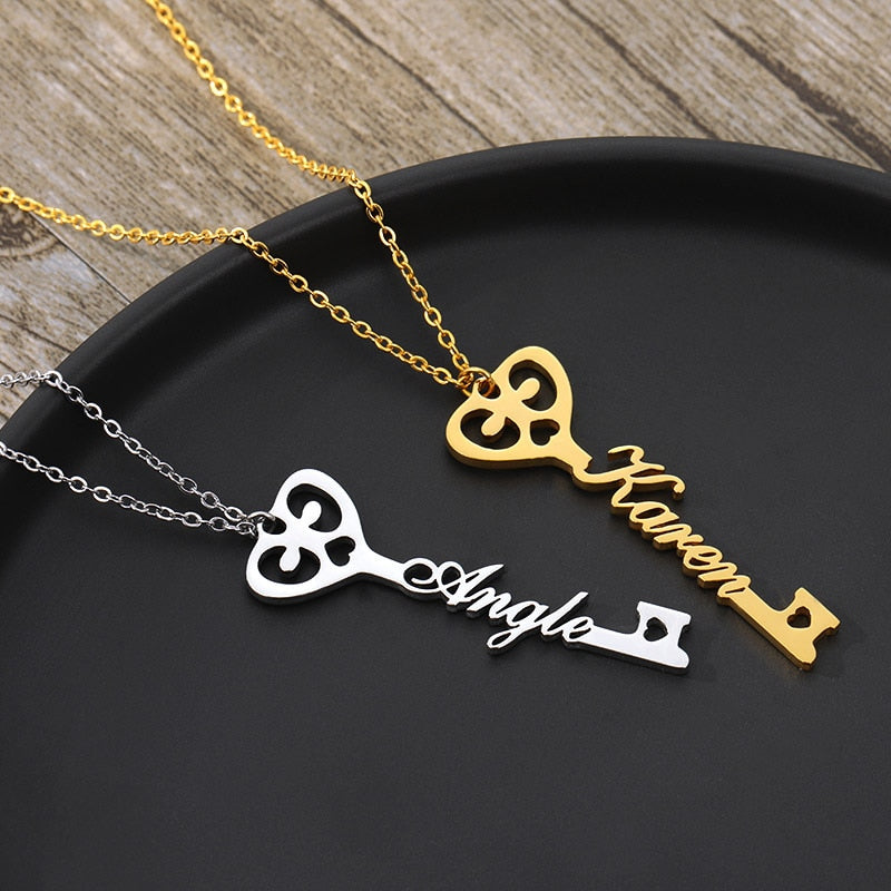 Customize This  Key Nameplate Choker Necklace