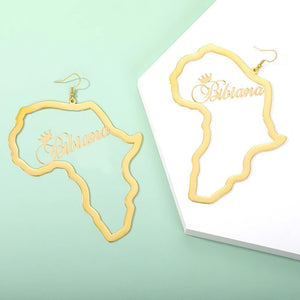 Customize This Motherland Map With Your Name Earrings