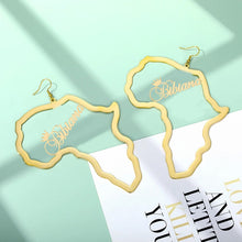 Load image into Gallery viewer, Customize This Motherland Map With Your Name Earrings