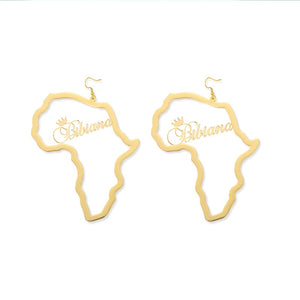 Customize This Motherland Map With Your Name Earrings