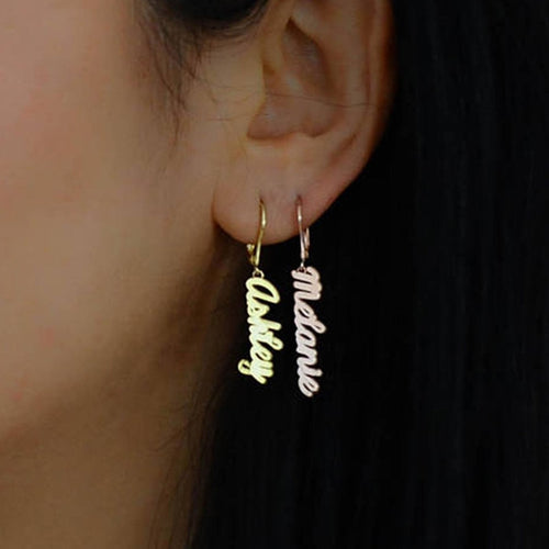 Customize This Vertical Name Earrings For Women