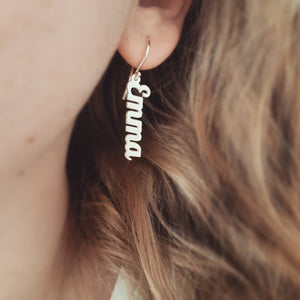 Customize This Vertical Name Earrings For Women