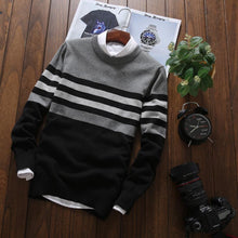 Load image into Gallery viewer, Warm Casual Pullover Men Round Neck Patchwork Knitted  Men Sweaters
