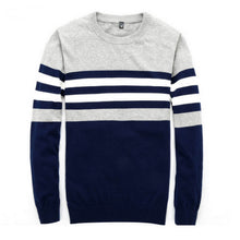 Load image into Gallery viewer, Warm Casual Pullover Men Round Neck Patchwork Knitted  Men Sweaters