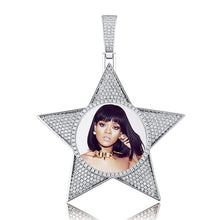 Load image into Gallery viewer, Customize This Photo Pentagram Medal ice zircon Pendant Necklace