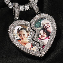 Load image into Gallery viewer, Broken Heart Photo Medallion Pendant Necklace
