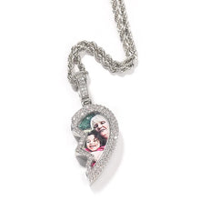 Load image into Gallery viewer, Broken Heart Photo Medallion Pendant Necklace