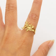 Load image into Gallery viewer, Customize This Wide Multiple Names Rings  Women Men Adjustable
