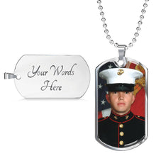 Load image into Gallery viewer, Customize This Luxury Photo Military Dog Tag Necklace
