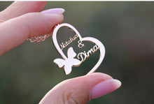 Load image into Gallery viewer, Customize This butterfly Name Heart Pendent Necklace