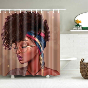 Unique African American Art Polyester Fabric  Shower Curtain