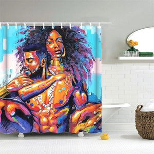 Unique African American Art Polyester Fabric  Shower Curtain