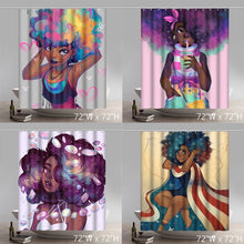 Load image into Gallery viewer, Unique Personalized Afrocentric Waterproof Bath Shower Curtain Set