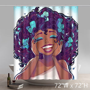 Unique Personalized Afrocentric Waterproof Bath Shower Curtain Set