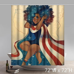 Unique Personalized Afrocentric Waterproof Bath Shower Curtain Set