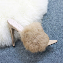Load image into Gallery viewer, Luxury Cotton Candy Real Fox Fur  High Heel Sandal Woman