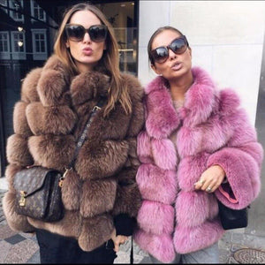 Real Fur Fox Coat Natural Fur Coat Thick Warm Coats