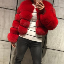 Load image into Gallery viewer, Colorful Natural Genuine Fur Jackets Coats 5 Row Short Outerwear