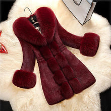 Load image into Gallery viewer, Who Gon Check Me? High-End Imitation Rabbit Hair Long Coat  7 Color Plus Size 6XL