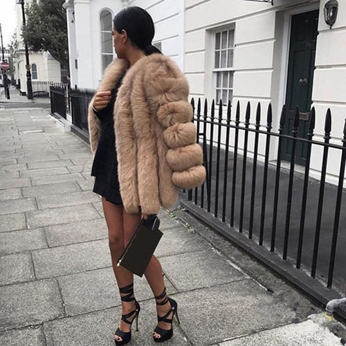 Teddy Mink Fashion Fur Coat Elegant Thick Warm Faux Fur