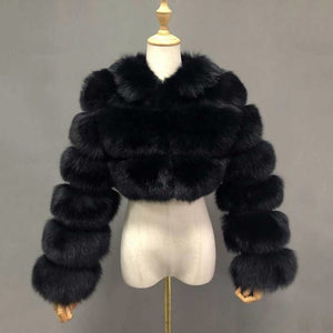 Luxury Real Silver Gold Fox Fur Coats With Fur Hood Genuine Fur Coat