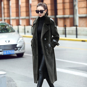 Real Fur 100% Wool Sheep Shearling Fur Jacket Women Coat