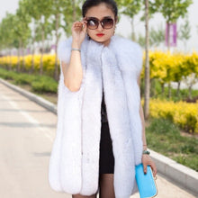 Load image into Gallery viewer, Trendy 100% Genuine Fox Fur Coat Sleeveless Warm Thickened Luxury Comfy Women&#39;s Winter Coat