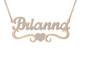 Customize This Heart W/ Name Bling Necklace