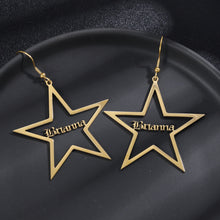 Load image into Gallery viewer, Customize This Star Name Earrings in Stainless Steel 18K Gold Plate