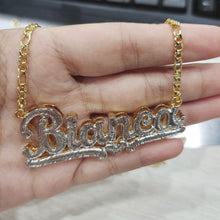 Load image into Gallery viewer, Customize This 3D Name Double Plated Necklace Women Figaro