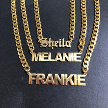 Load image into Gallery viewer, Customize This Name Necklace Pendant  4mm Cuban Necklace