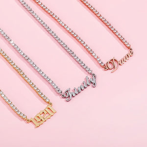 Customize This Name Necklace Stainlesss Steel Tennis Chain