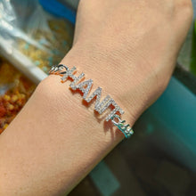 Load image into Gallery viewer, Customize This Crystal Cuban Chain Adjustable Letter Bracelets